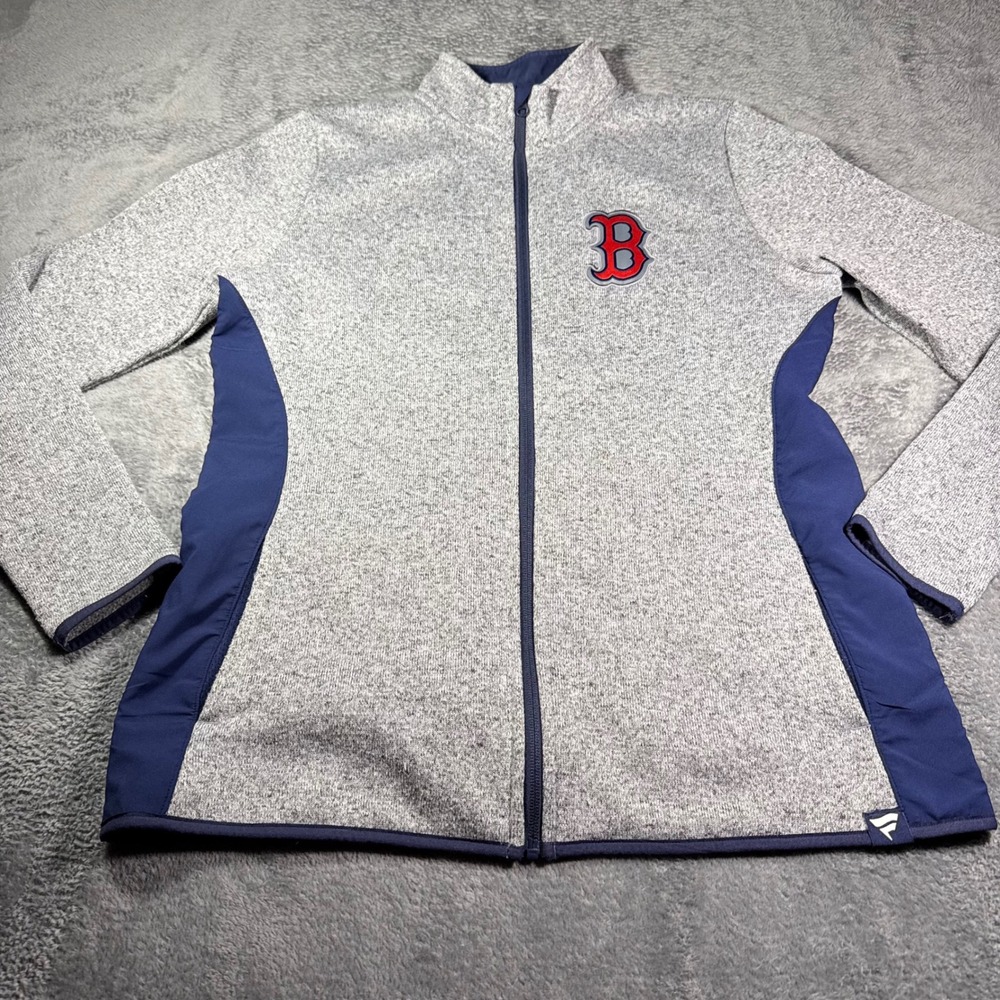 Fanatics Boston Red Sox Womens Full Zip Jacket Grey Navy Blue MLB Large M1011457